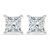 Princess cut diamond earrings with a radiant finish for an elegant touch.