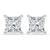 Princess cut diamond earrings with a radiant finish for an elegant touch.