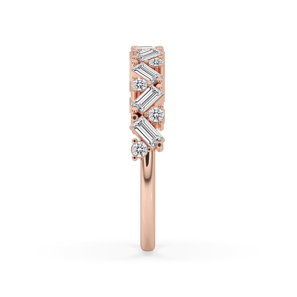 Baguette Diamond Wedding Band - Zig Zag Band