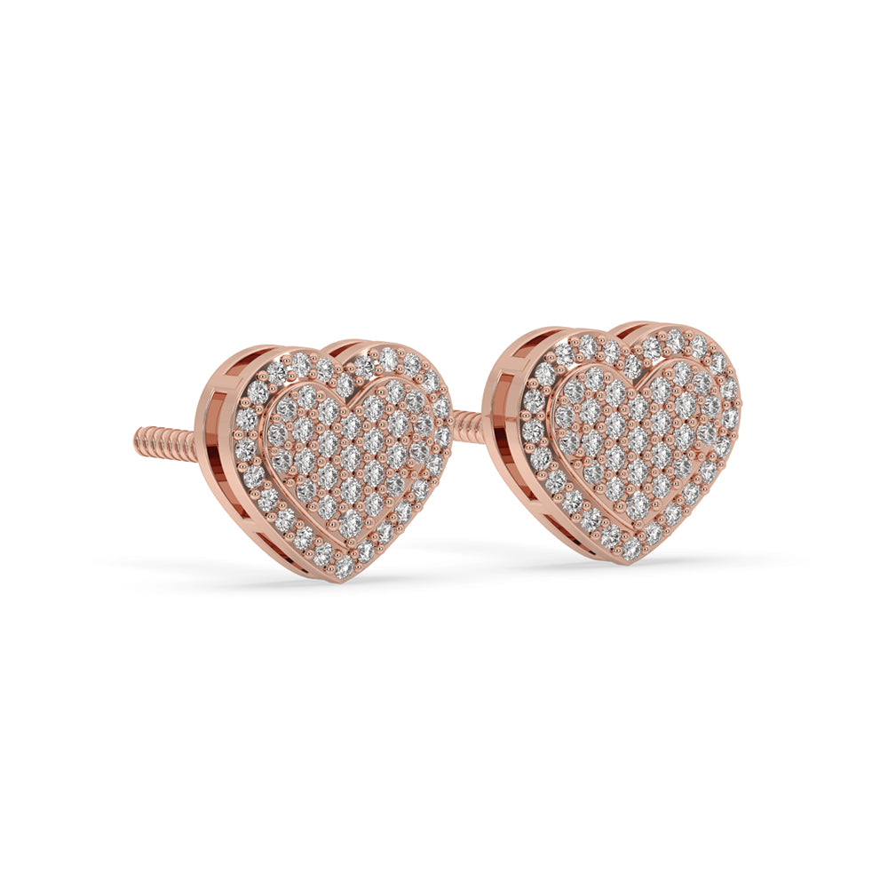 Heart Shaped Diamond Earrings