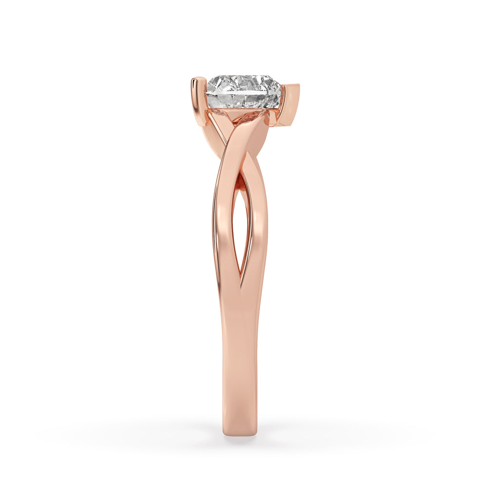 Twisted Shank Engagement Ring In Rose Gold