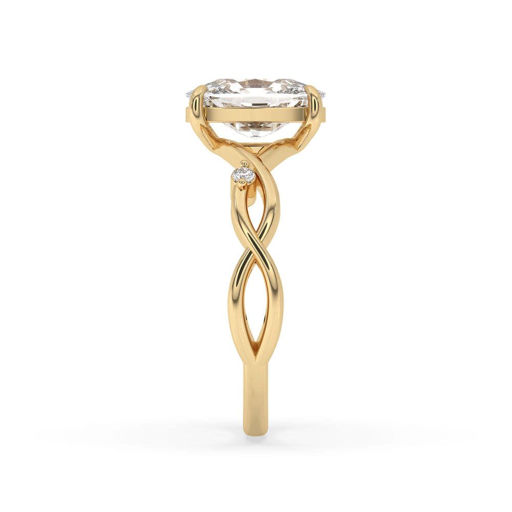 Twisted Engagement Ring In Yellow Gold