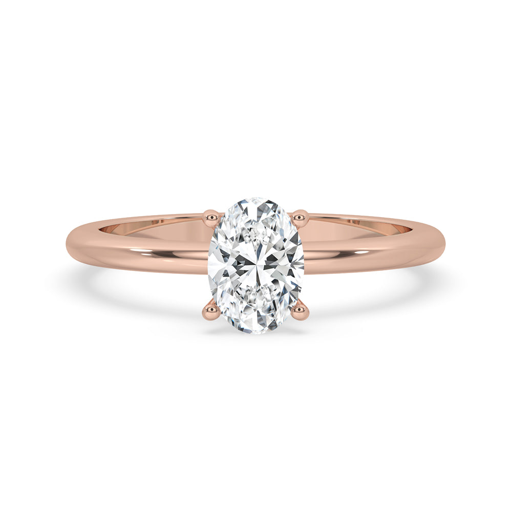 2 Carat Oval Solitaire Engagement Ring In Rose Gold