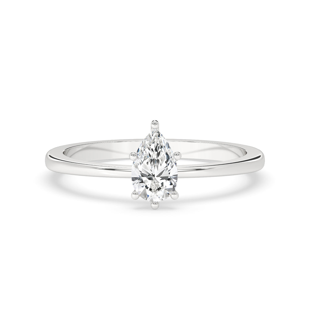 Pear Cut Lab Grown Diamond Solitaire Engagement Ring