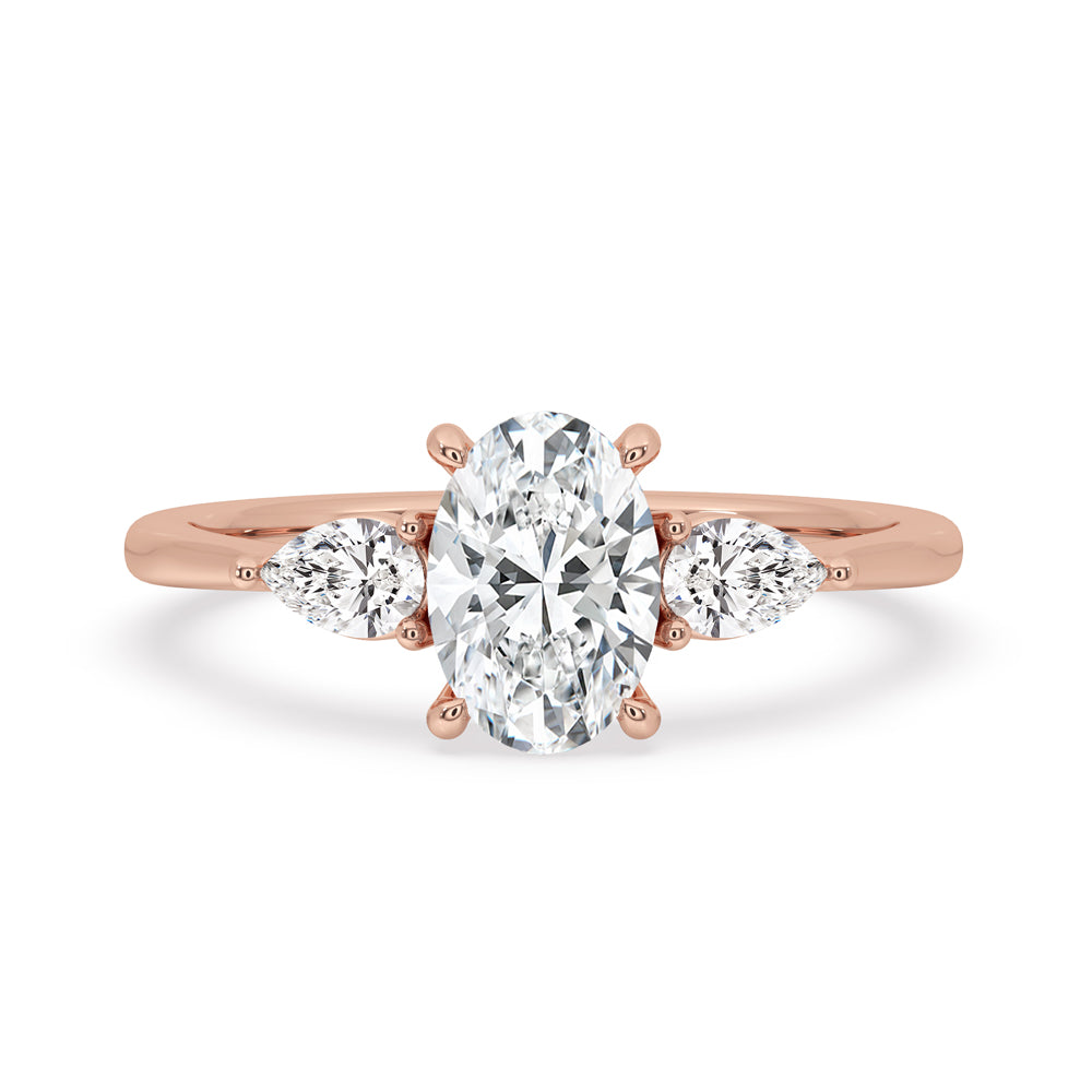 Classic Three Stone Oval Engagement Ring