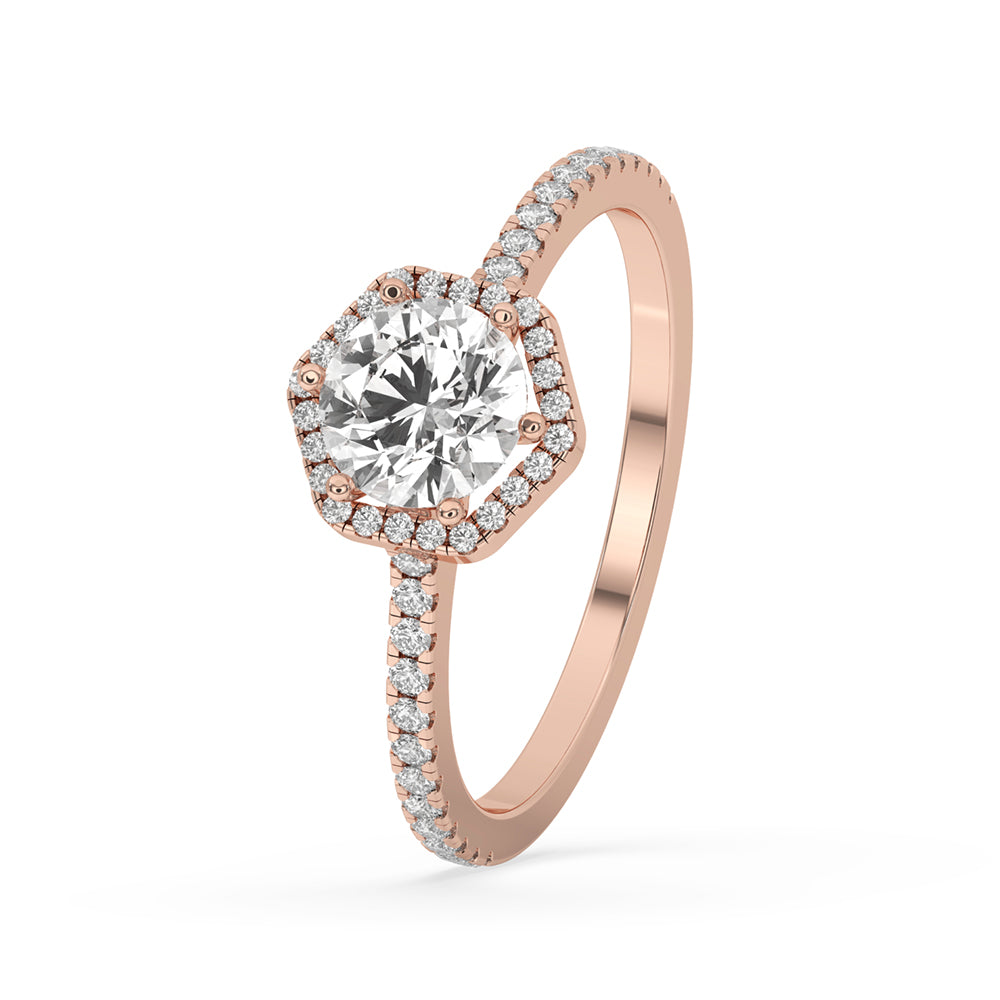 Lab Created Diamond Halo Engagement Ring