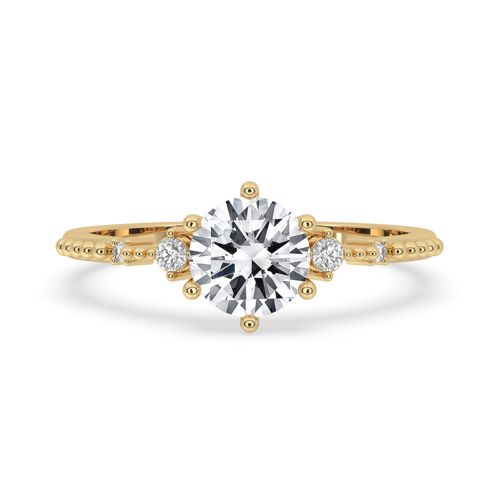 Round Cut Muse Engagement Ring In Yellow Gold