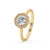 Halo Round Diamond Engagement Ring In Yellow Gold