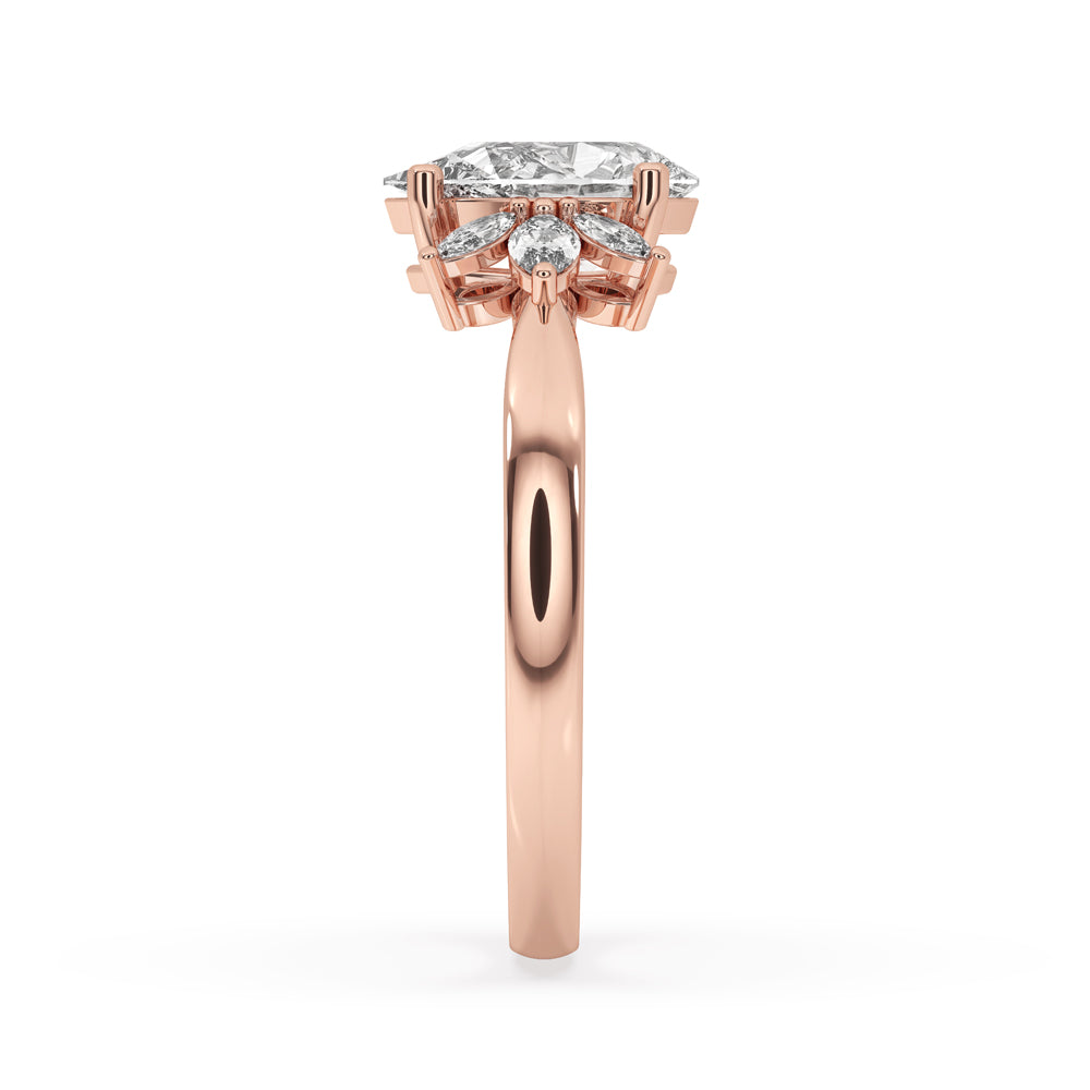 Tapered Shank Ring In Rose Gold