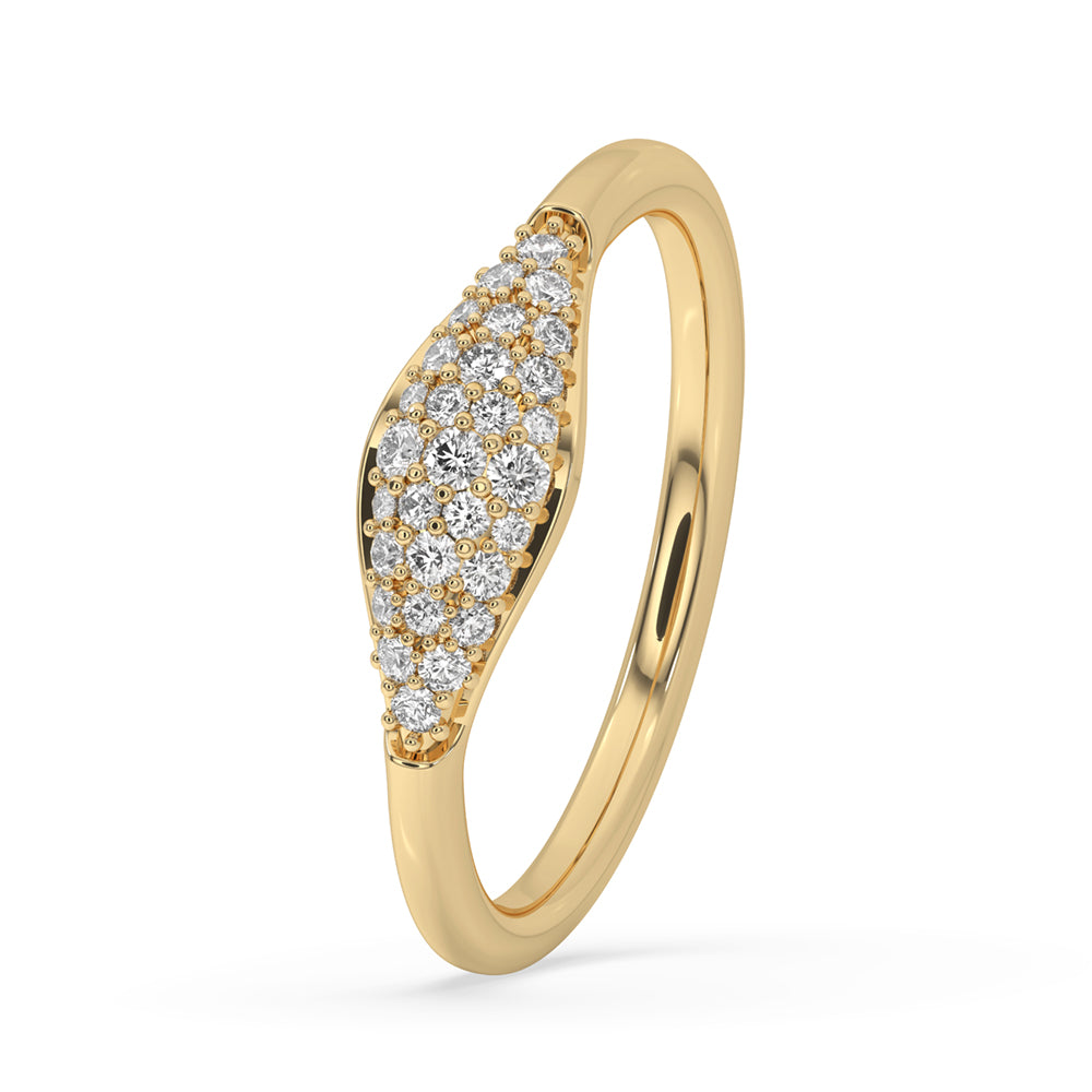 Signet Engagement Ring In Yellow Gold