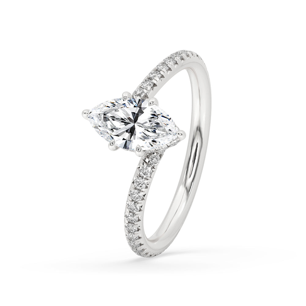 Marquise Pave Engagement Ring