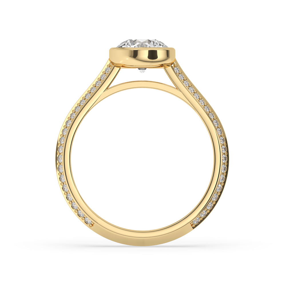 Classic Bezel Set Engagement Ring In Yellow Gold