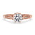 Vintage Rose Gold Milgrain Engagement Ring featuring a diamond bridge setting and igi certified Lab Grown Diamond.