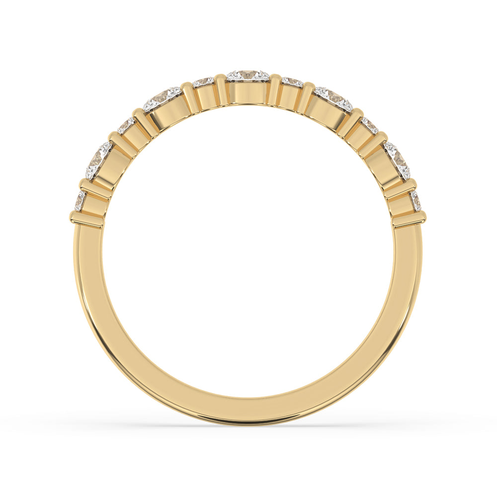 Yellow gold wedding band with a classic and timeless design.
