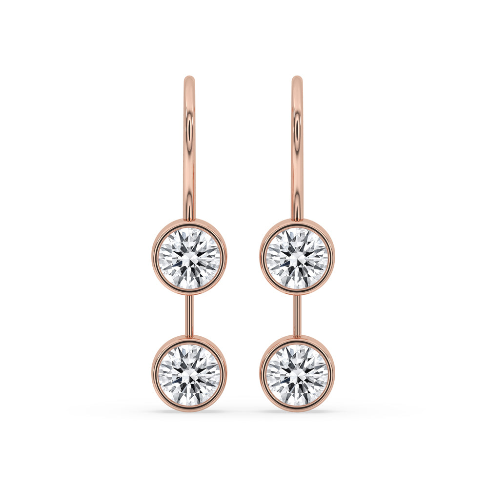 Round diamond earrings with a classic design and IGI certified Lab Grown Diamond.
