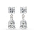 White Gold Drop Earrings with pear and round cut diamond.