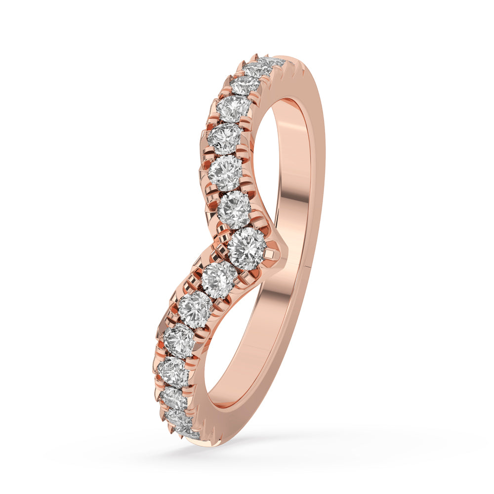 V Shaped Wedding Band Rose Gold perfect for special occasions.