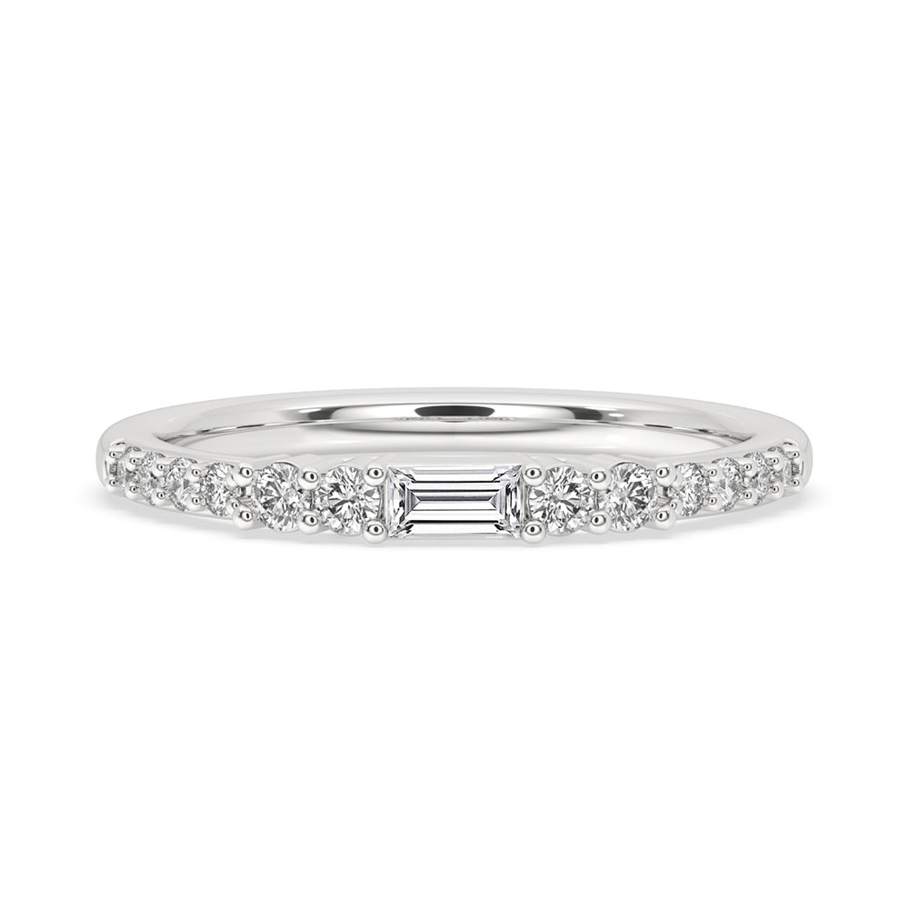 Classic Half Eternity Wedding Ring In White Gold