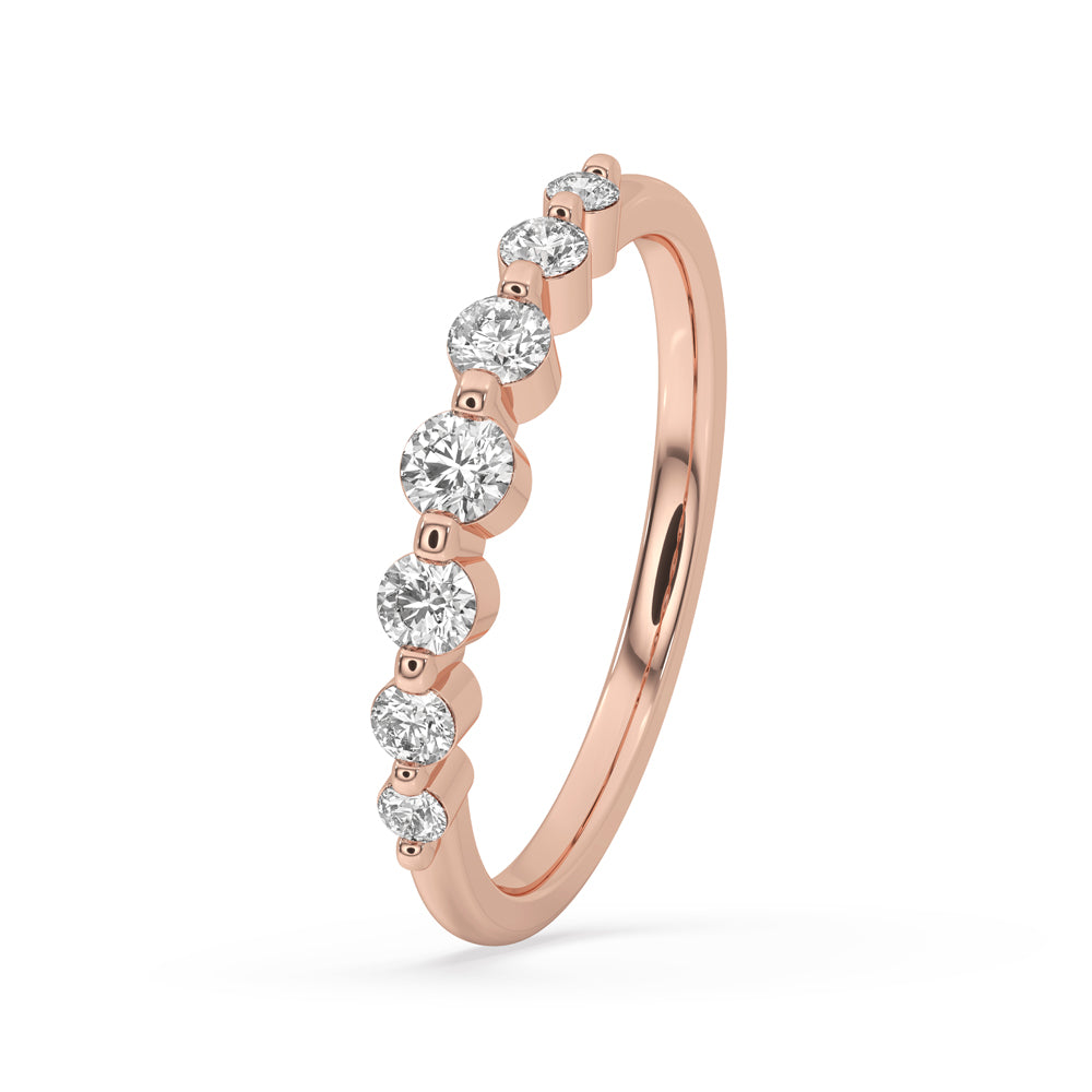 Floating Bubble Diamond Wedding Band In Rose Gold