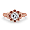 Flower Engagement Ring In Rose Gold