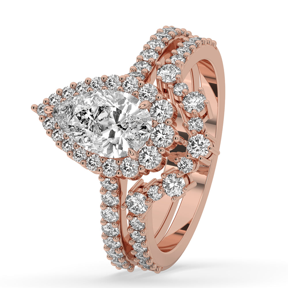 Unique Bridal Ring Sets In Rose Gold