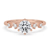 Distance Pave Round Cut Engagement Ring In Rose Gold