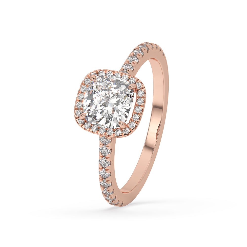 Cushion Cut Halo Engagement Rings