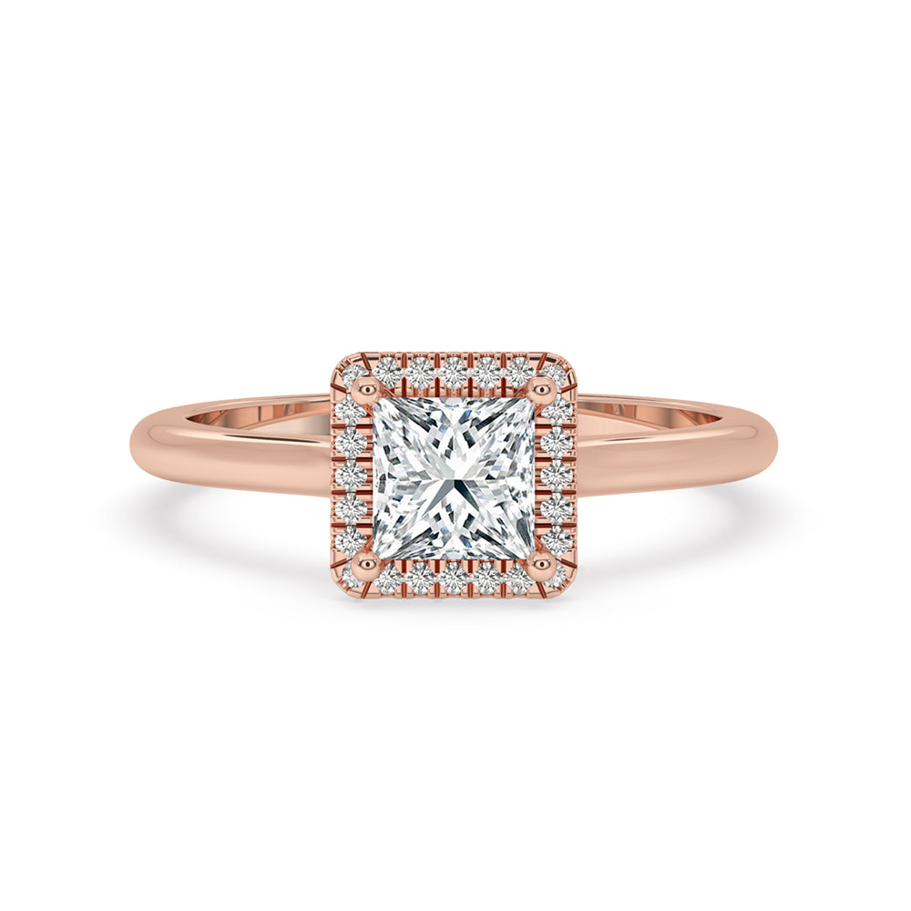 Rose Gold Princess Cut Engagement Ring