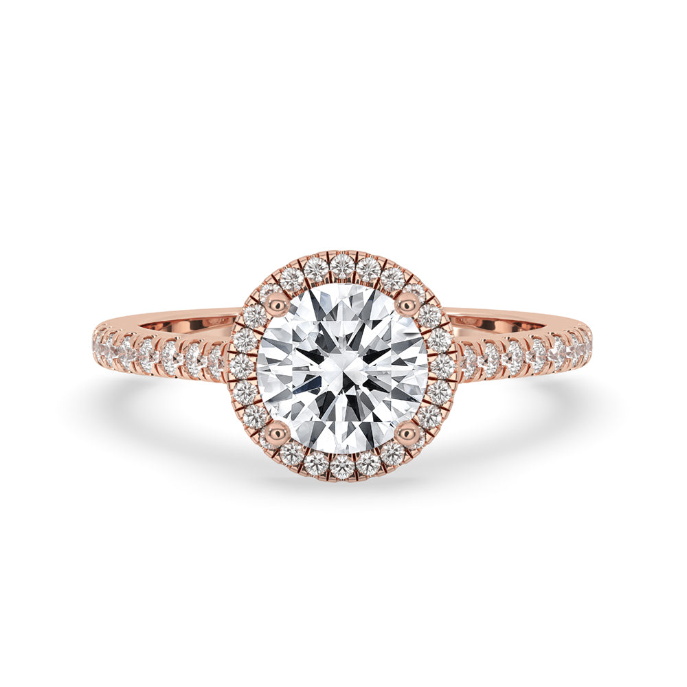 Diamond Round Halo Engagement Ring