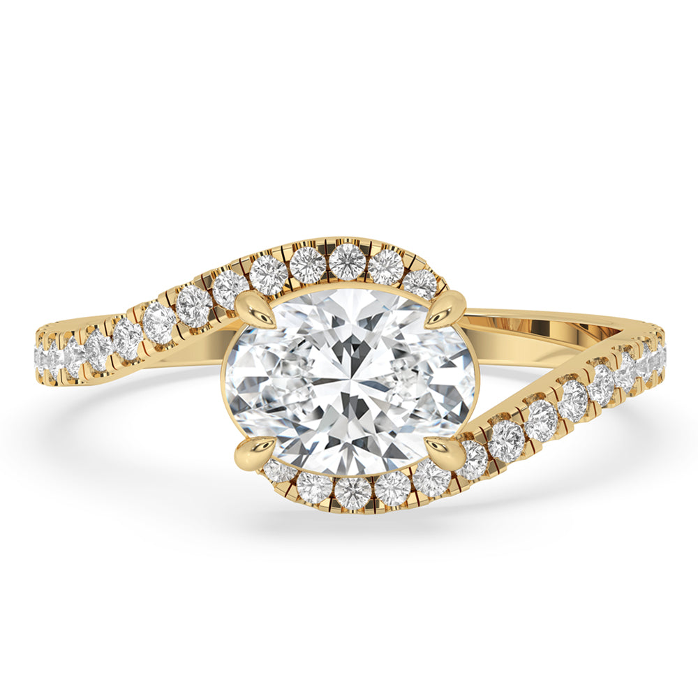 Bypass Engagement Ring East to West Set