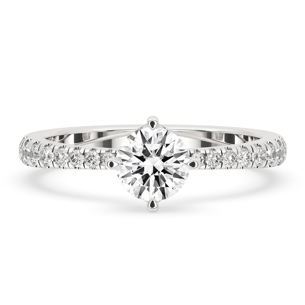 Pave Hidden Halo Engagement Ring