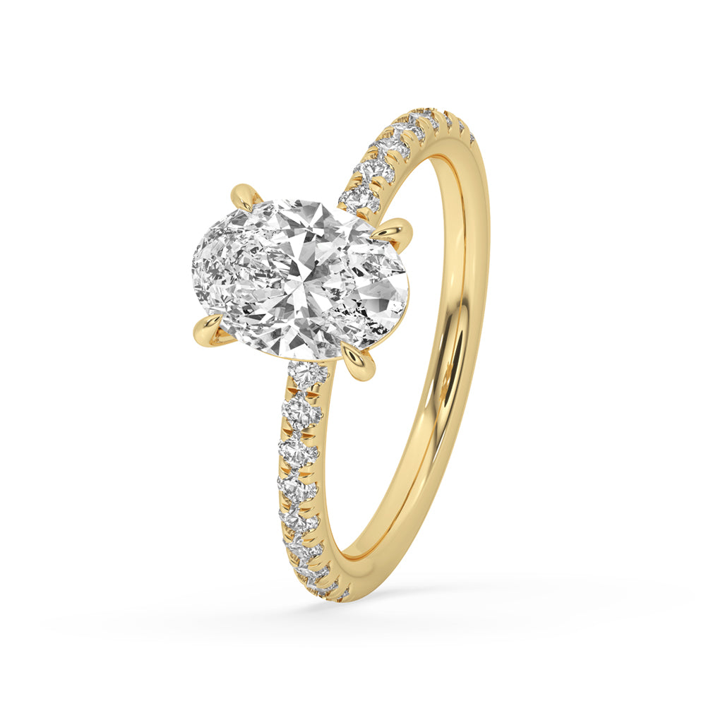 Oval Pave Diamond Engagement Ring