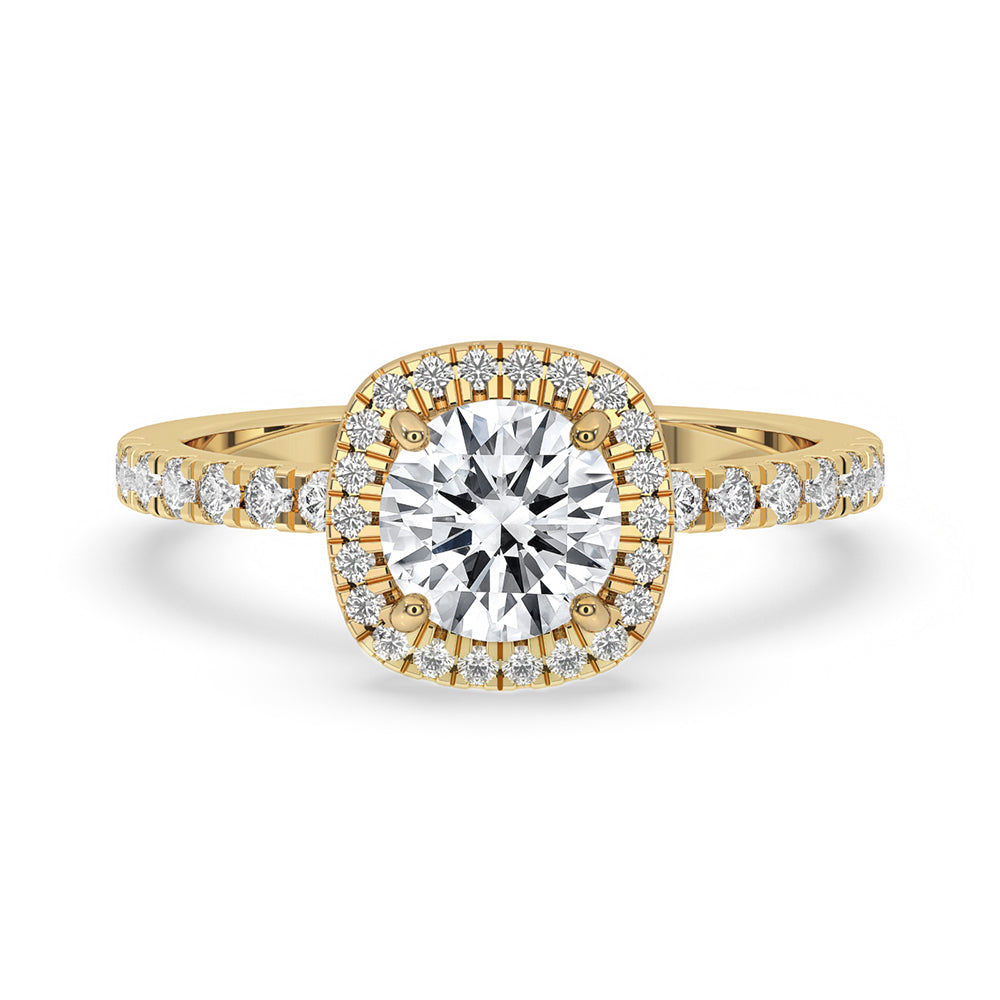 Round Cut Halo Engagement Rings