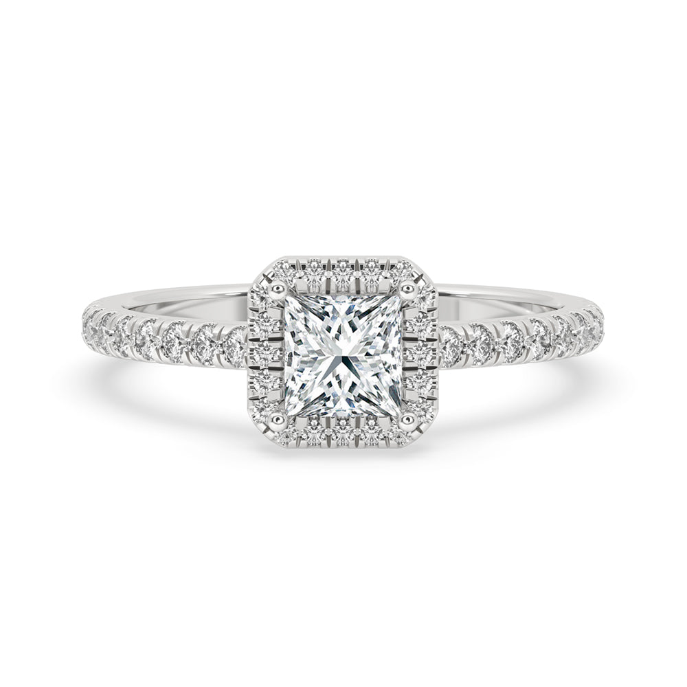 Princess Cut Halo Engagement Ring