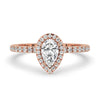 Pear Shaped Classic Halo Diamond Engagement Ring