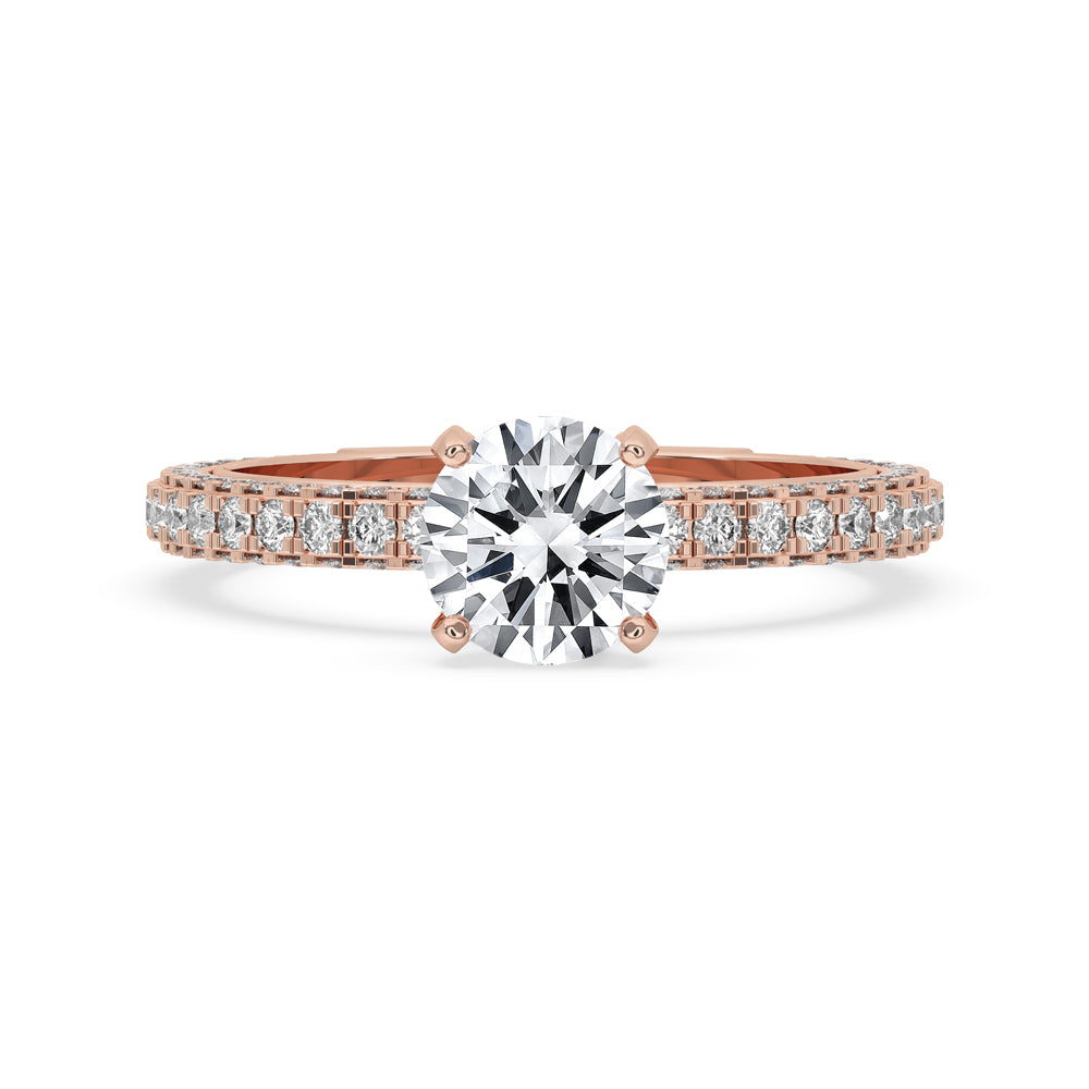 Round Pave Engagement Ring