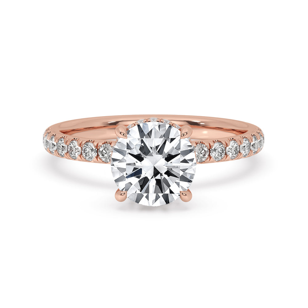 Classic Double Hidden Halo Engagement Ring