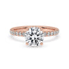 Stunning double hidden halo engagement ring with a brilliant round brilliant cut diamond ring in a claw prong setting.
