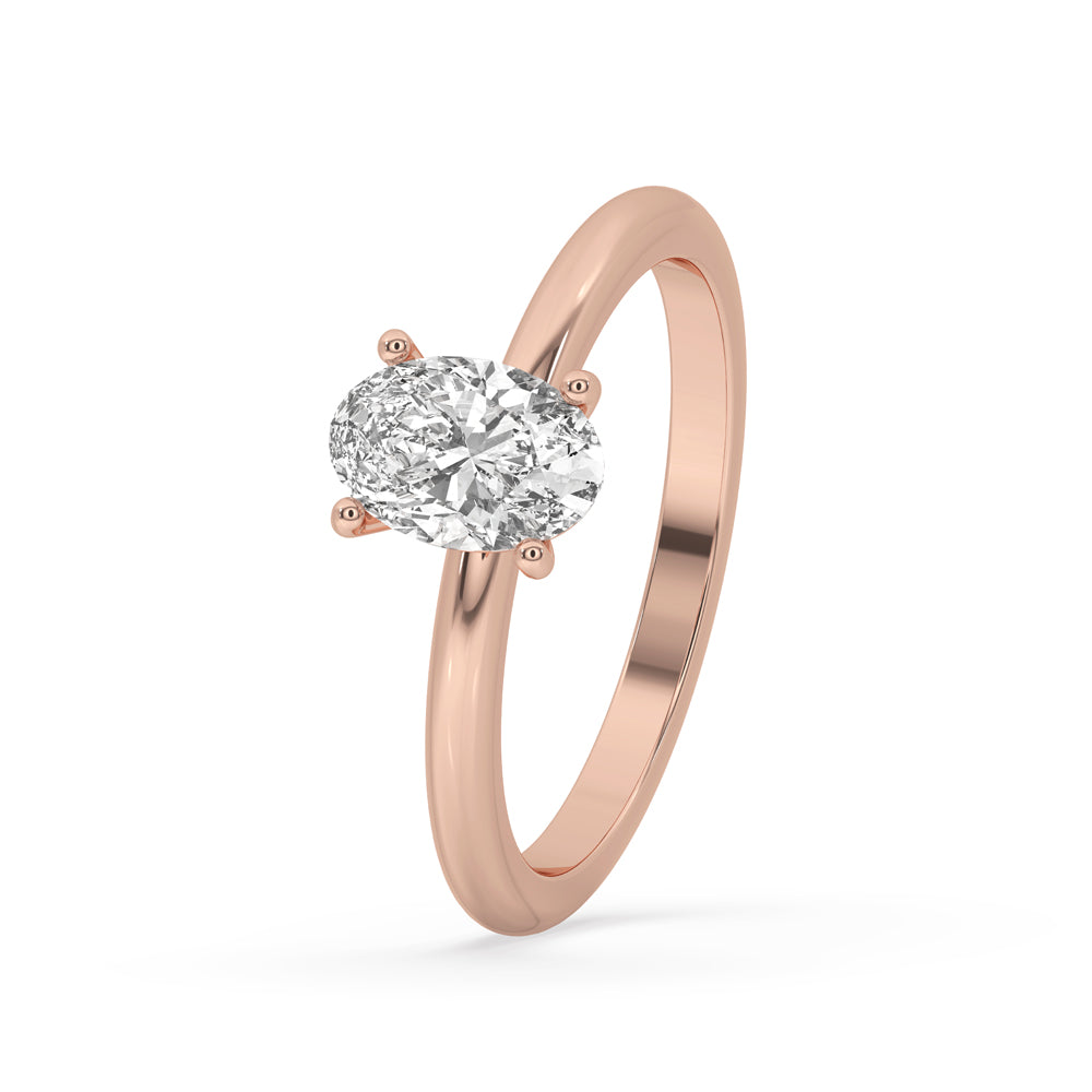 2 Carat Oval Solitaire Engagement Ring In Rose Gold