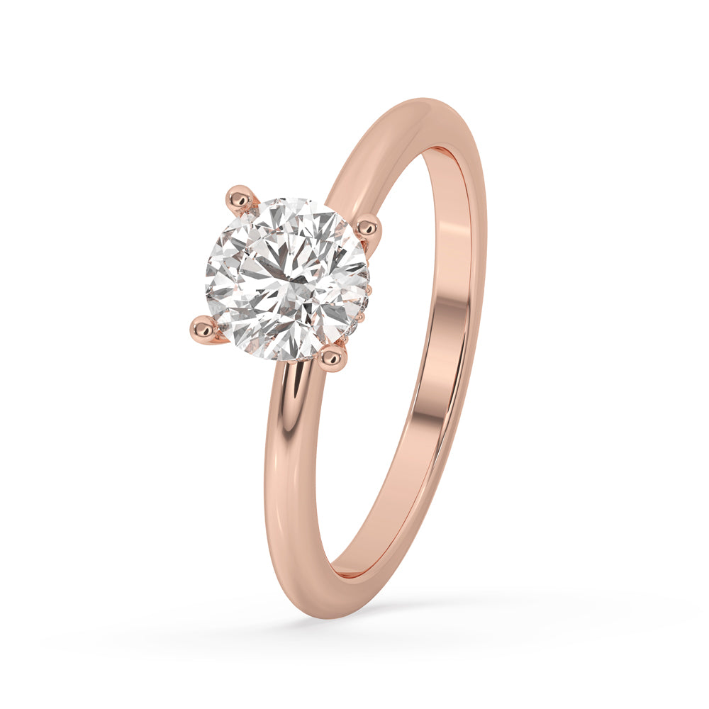 Captivating Hidden Halo Engagement Ring: Lab-Created Elegance