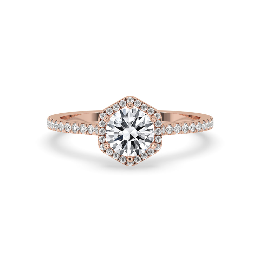 Lab Created Diamond Halo Engagement Ring