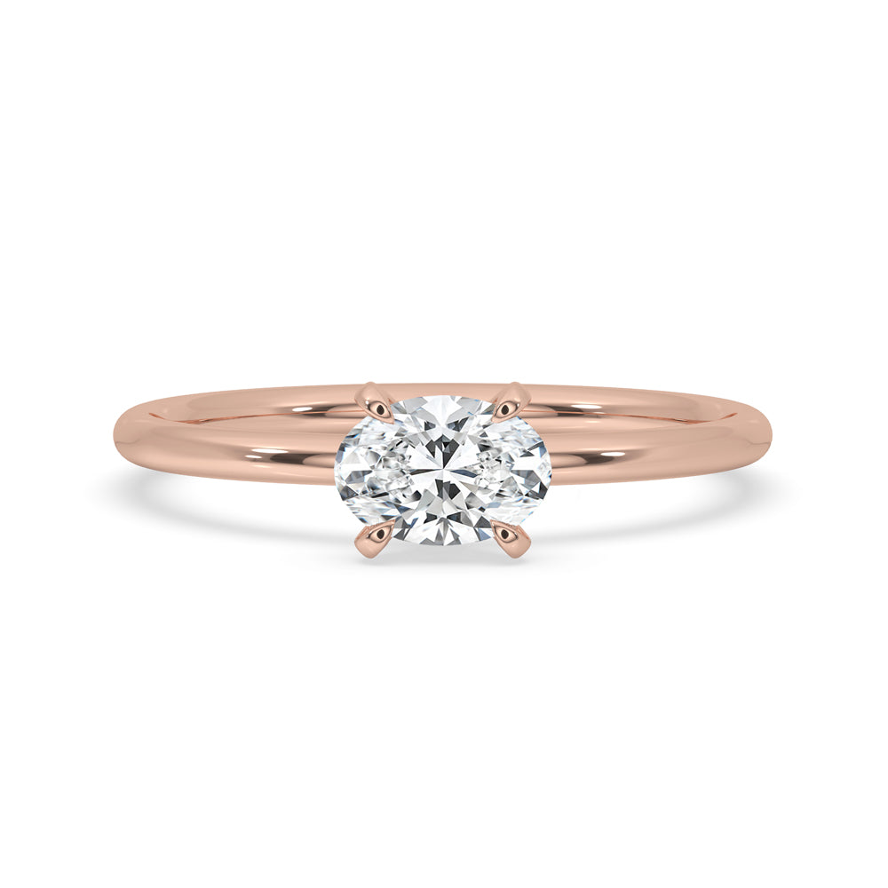 Classic Oval Solitaire Diamond Ring