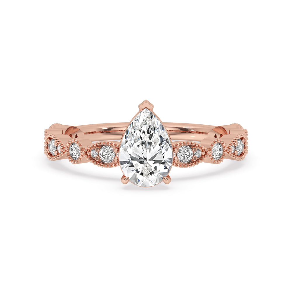 Classic Pear Pave Engagement Ring