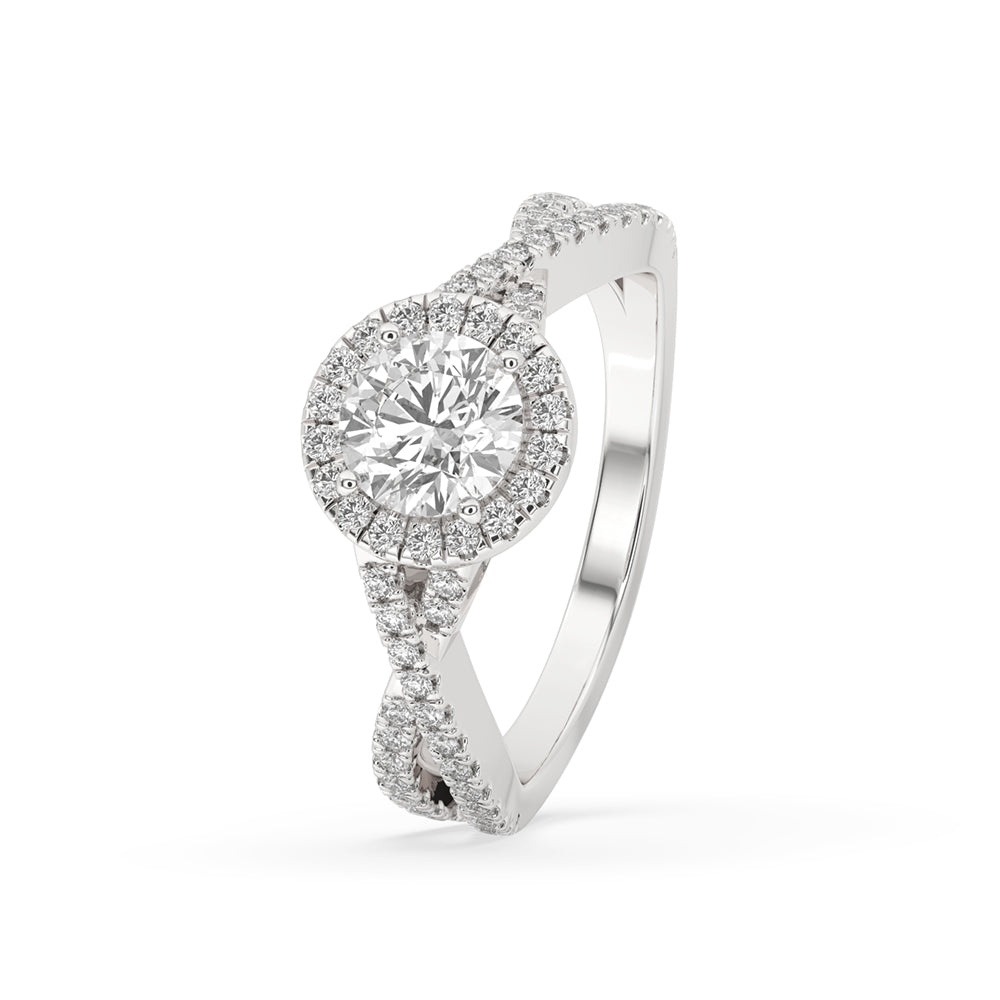 Twisted Halo Engagement Ring