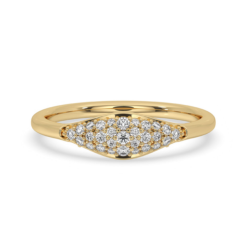 Signet Engagement Ring In Yellow Gold