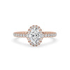 Classic Oval Engagement Ring With Halo In Rose Gold