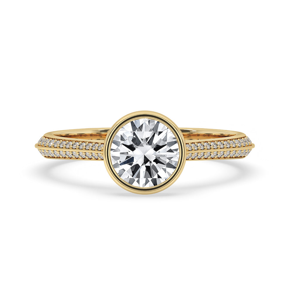 Classic Bezel Set Engagement Ring In Yellow Gold