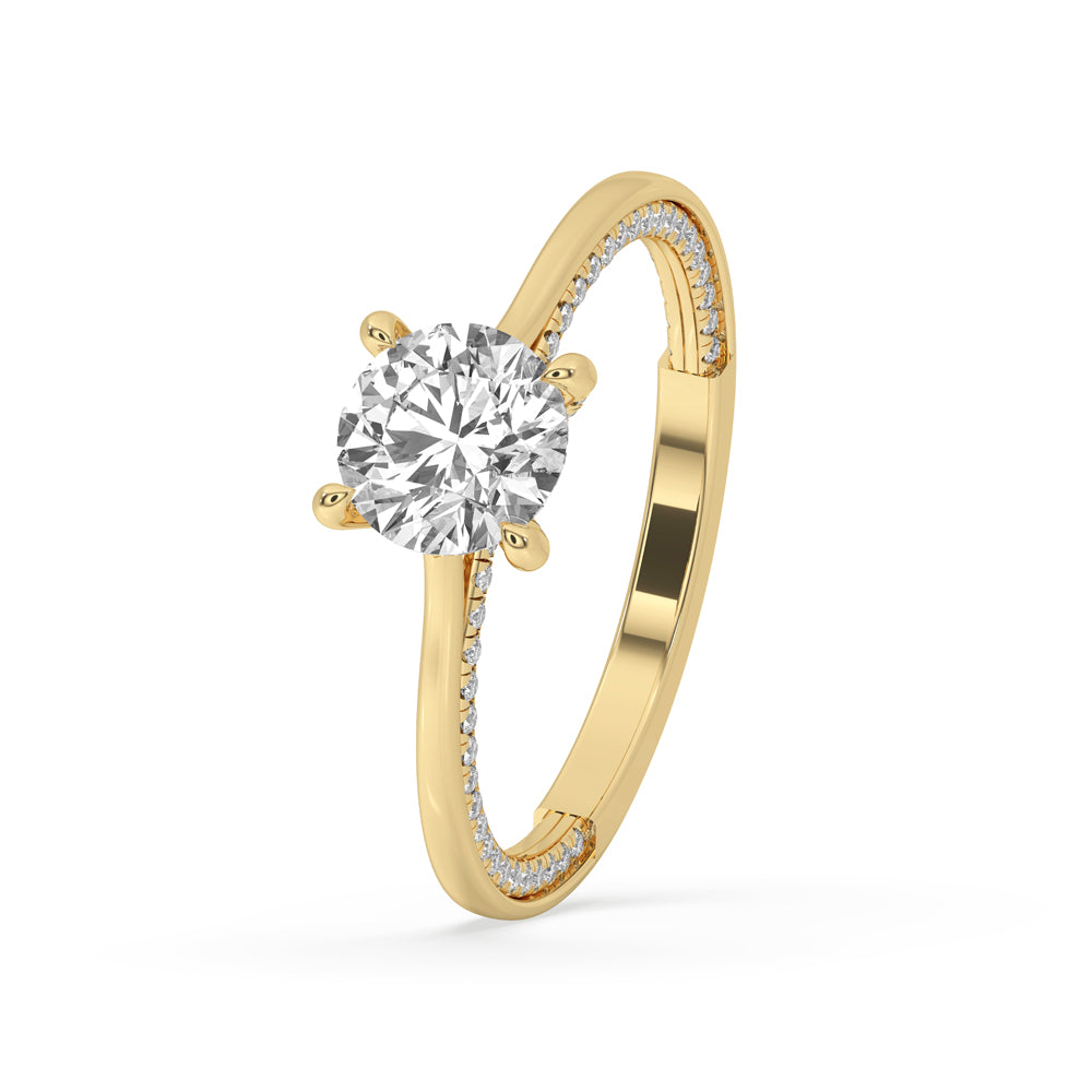 Wrap Pave Solitaire Engagement Ring