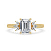 Emerald cut diamond ring featuring claw prongs and 4 claw prong settings for secure and elegant craftsmanship.
