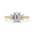 Emerald cut diamond ring featuring claw prongs and 4 claw prong settings for secure and elegant craftsmanship.
